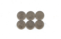  6 عدد سکه 2 دو ریالی سال 1366 جمهوری 